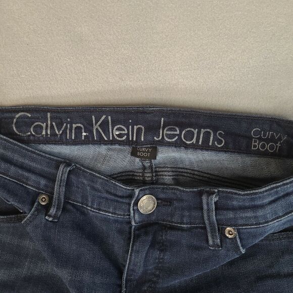 Calvin Klein Curvy Boot Women's Dark Blue Denim Jeans Size 27/4P (29x26) - Picture 3 of 12